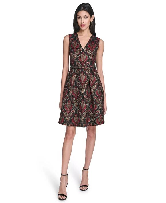 Vince Camuto Dresses & Skirts - Vince Camuto Dress Womens 16 Multicolor Damask Jacquard Fit & Flare Cocktail NWT